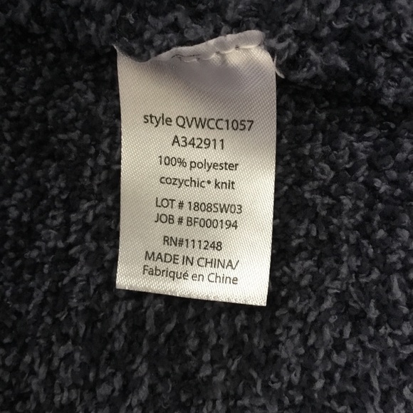 Barefoot Dreams CozyChic Cardigan Blue Open Front Size L - Picture 8 of 8